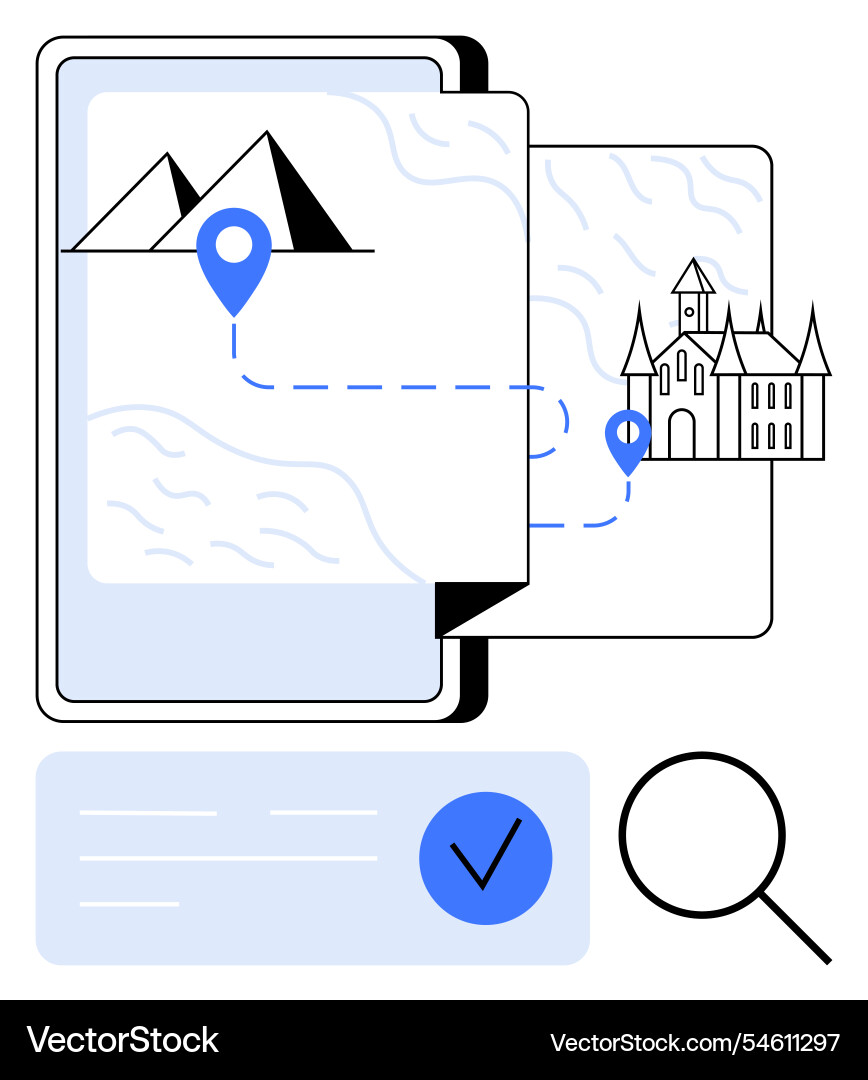 Mobile gps navigation with destination marker from vector image