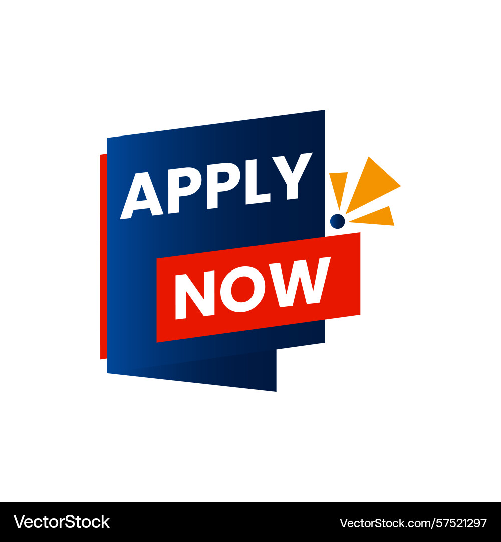 Modern apply now button with dynamic geometric sha Modern apply now button with dynamic geometric sha vector image