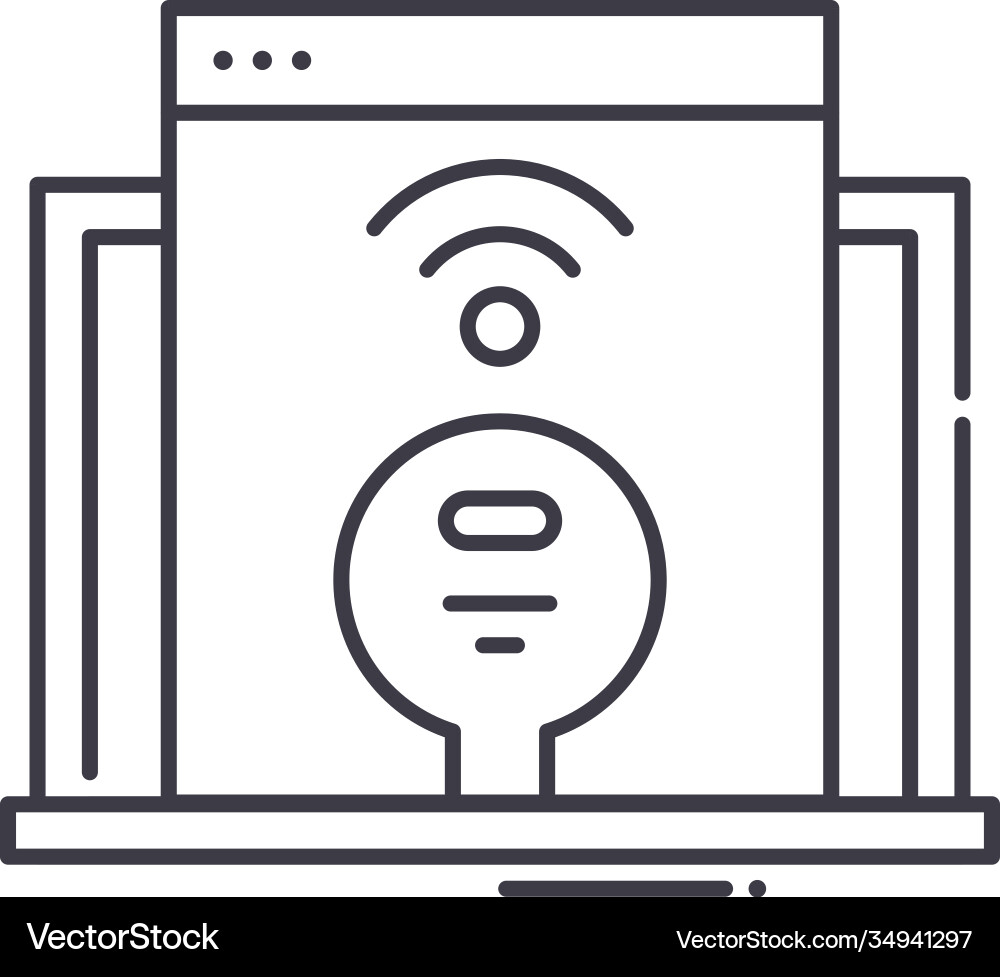 Remote access icon linear isolated Remote access icon linear isolated vector image
