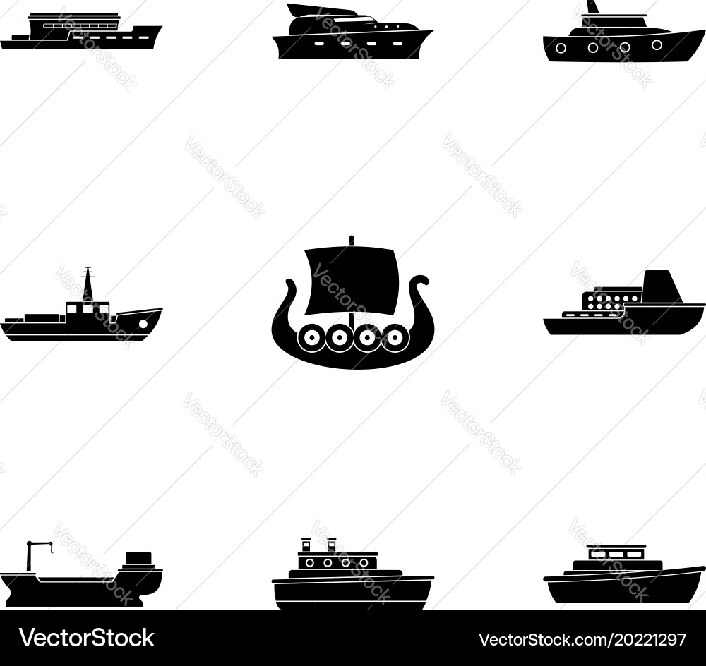 Seafaring icons set simple style Vector Image