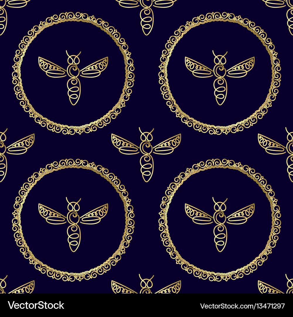 Seamless pattern with bee Seamless pattern with bee vector image