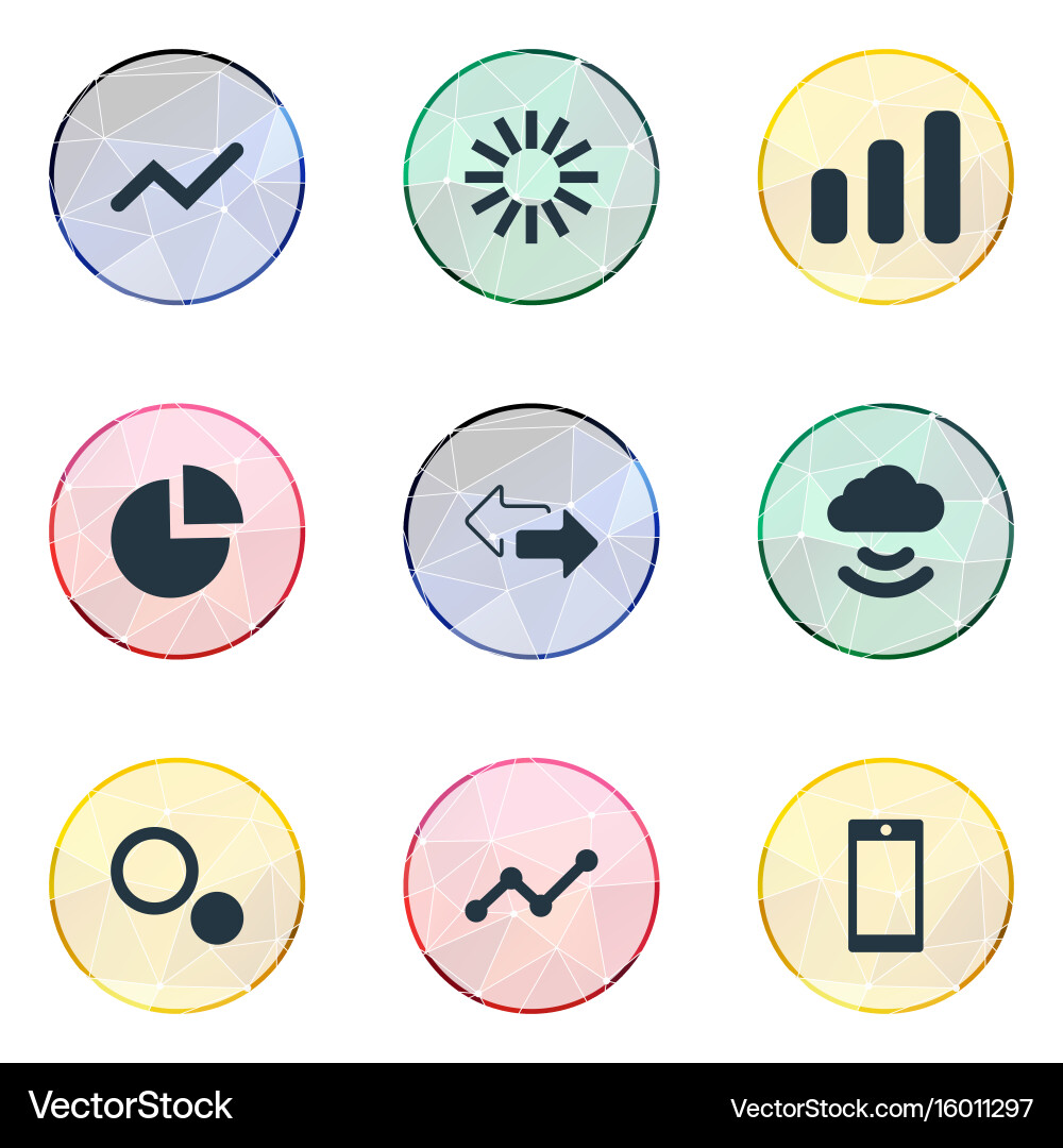 Set of simple analysis icons elements graphic Vector Image