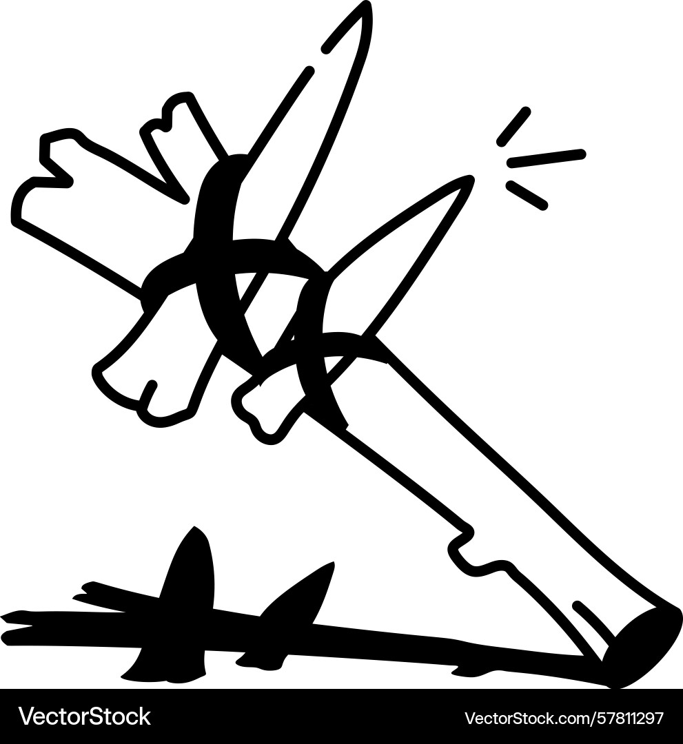 Weba doodle style icon showing primitive tool Vector Image