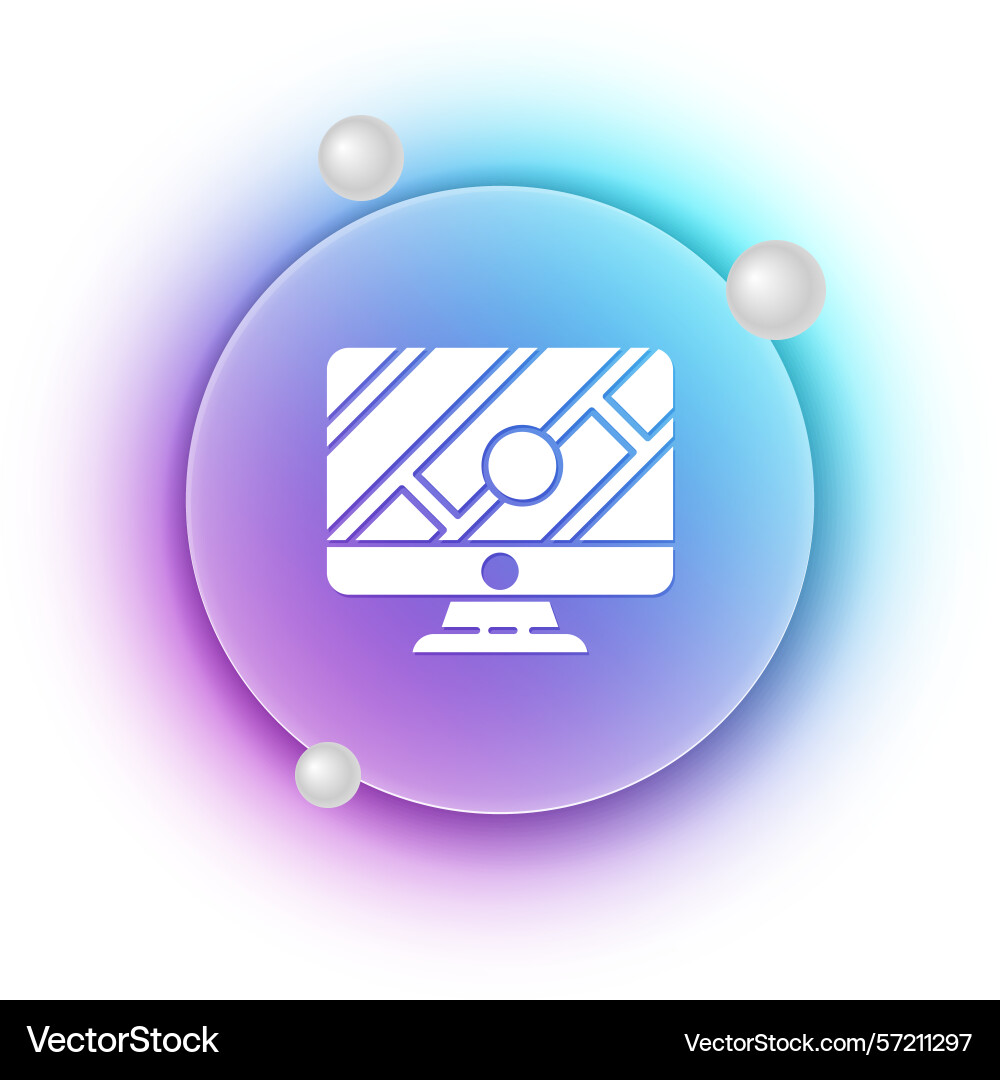 White computer monitor and folded map White computer monitor and folded map vector image