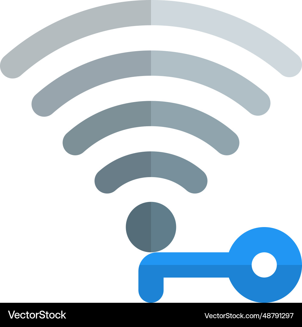 Wireless security key to improve network vector image