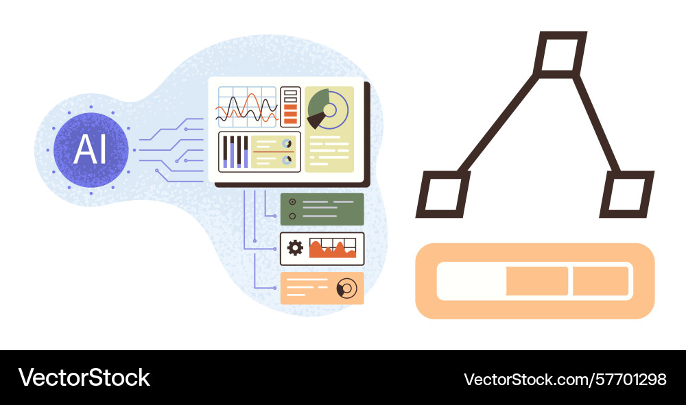 Artificial intelligence concept with data vector image