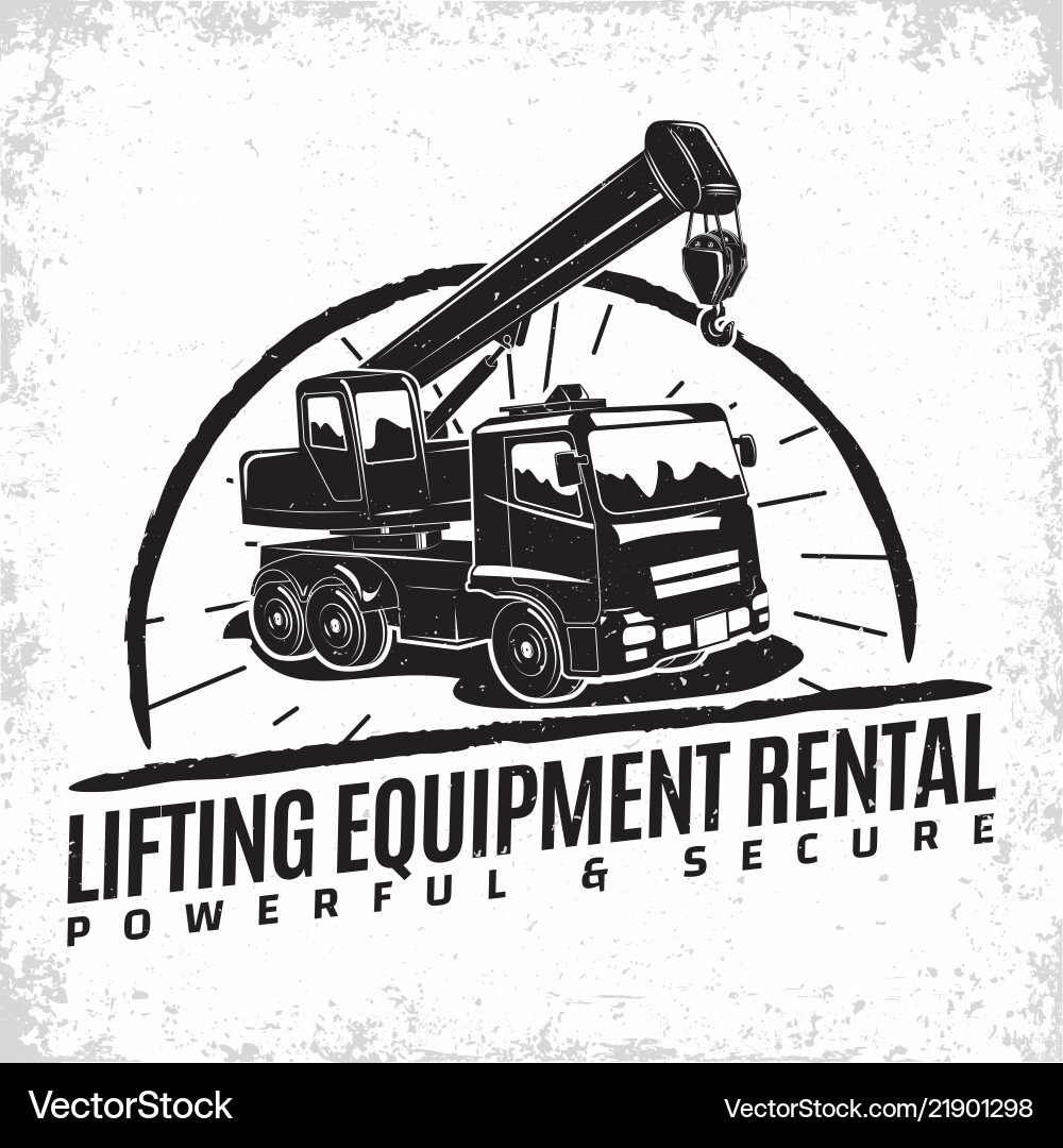 Auto crane emblem design Vector Image