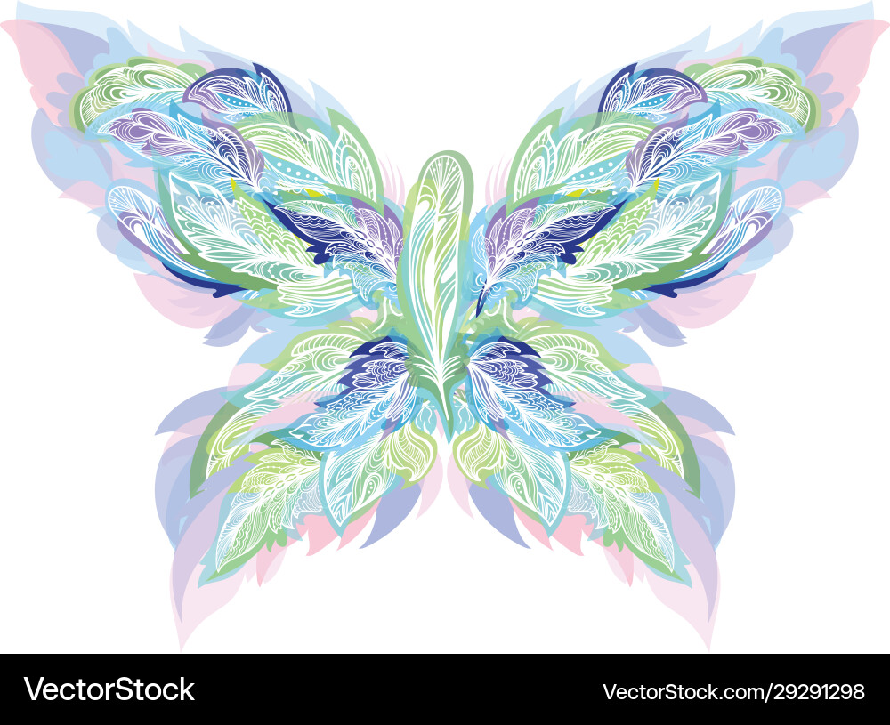 Boho style shape made feathers Boho style shape made feathers vector image