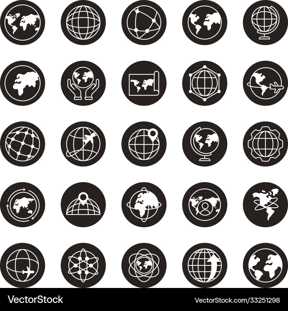 Bundle twenty five world planet set collection vector image