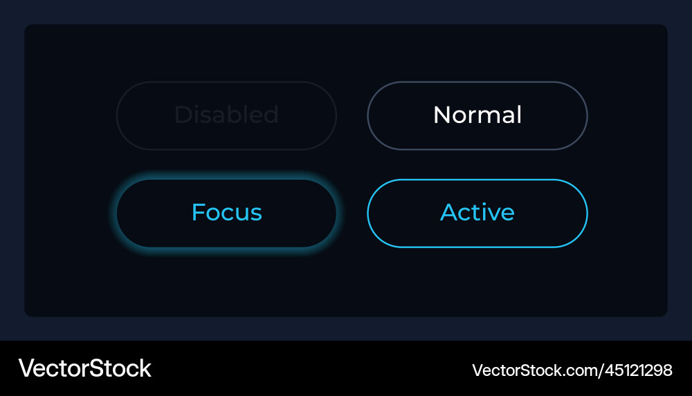 Button states ui elements kit Button states ui elements kit vector image