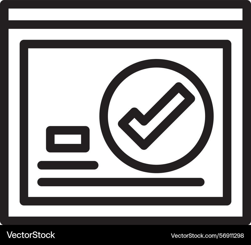 Checkmark linear style icon design vector image