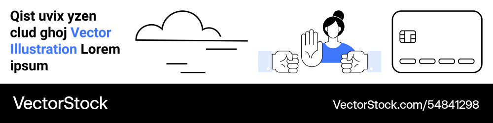 Cloud computing data security and team Cloud computing data security and team vector image