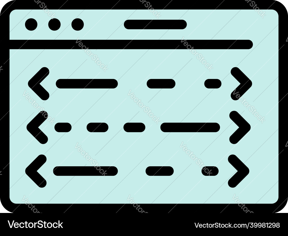 Coding application icon color outline vector image