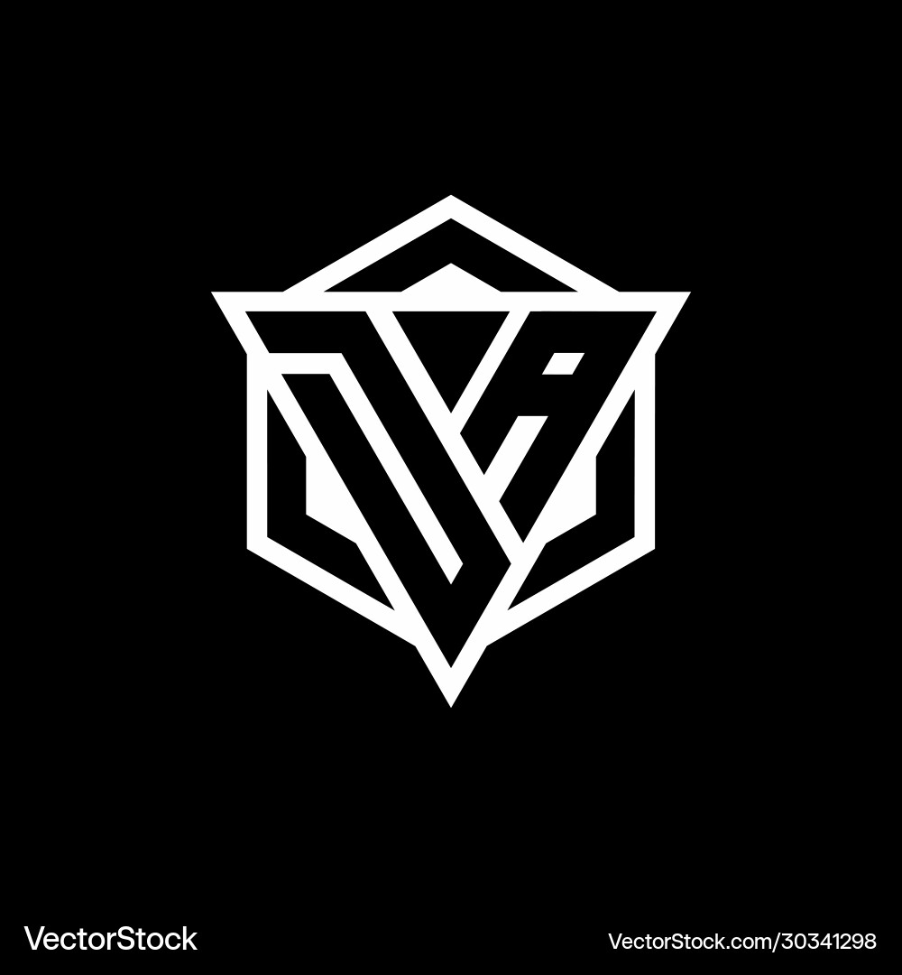 Da logo monogram with triangle and hexagon shape Da logo monogram with triangle and hexagon shape Vector Image