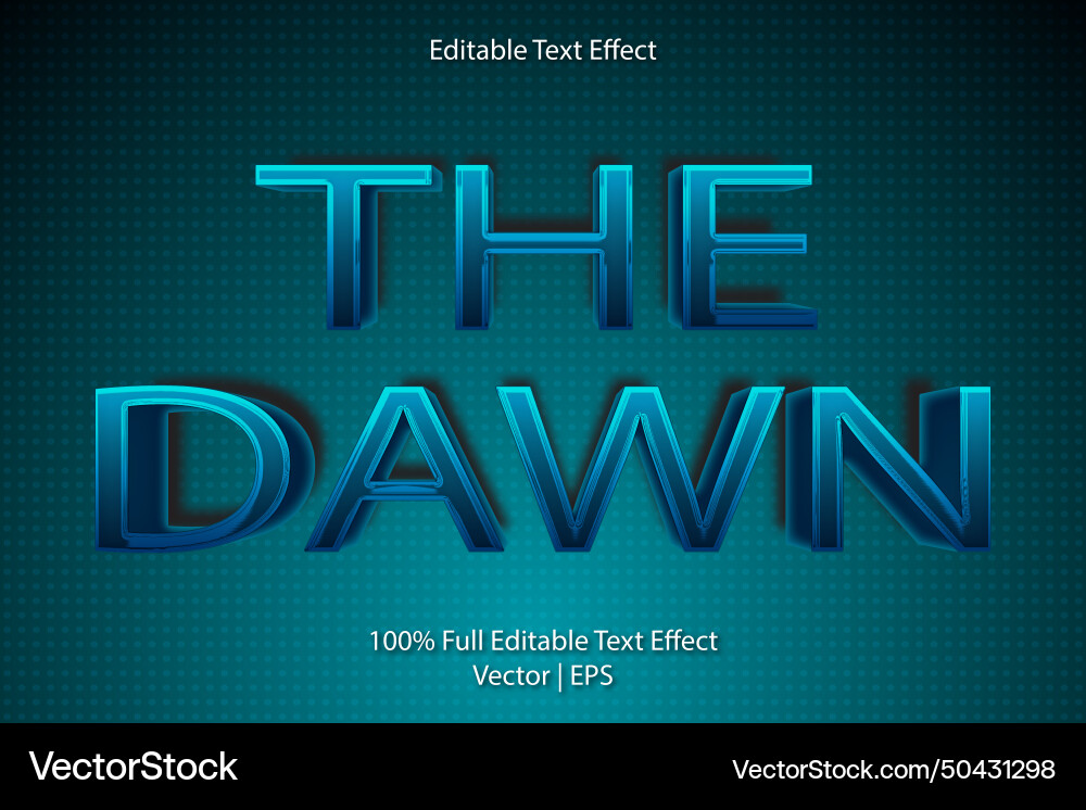 Dawn editable text effect retro style Vector Image