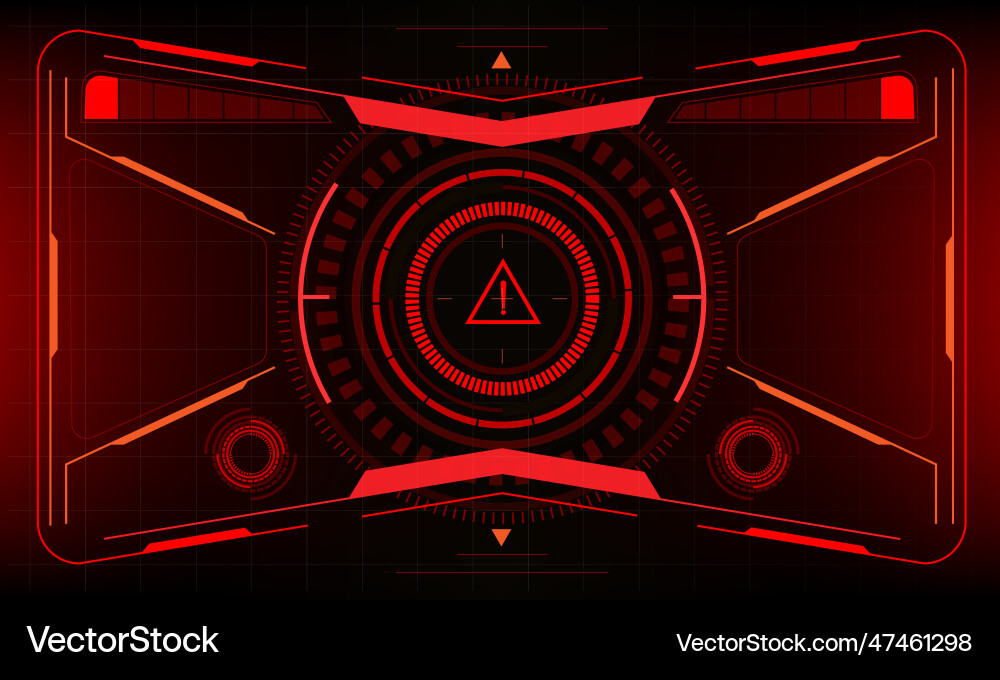 Hud sci-fi interface screen danger warning view Hud sci-fi interface screen danger warning view vector image