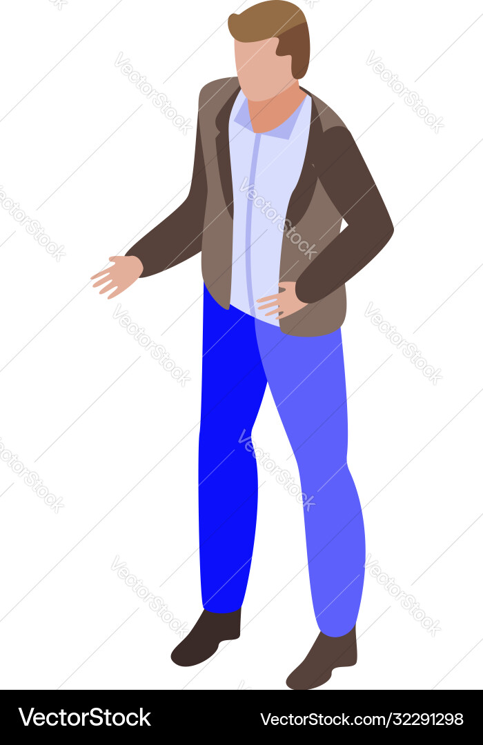 Man ask library book icon isometric style Man ask library book icon isometric style Vector Image