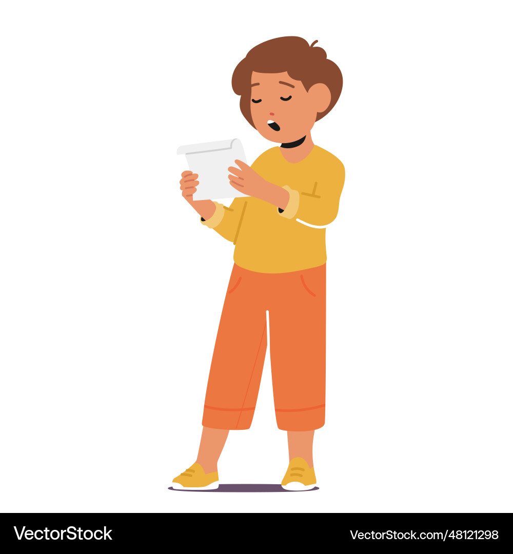 Melodious child singing songs with pure innocence Melodious child singing songs with pure innocence vector image