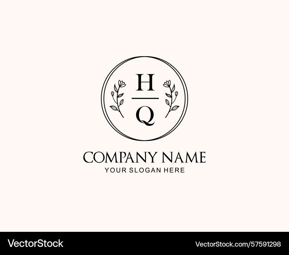 Minimalist hq monogram logos with botanical Vector Image