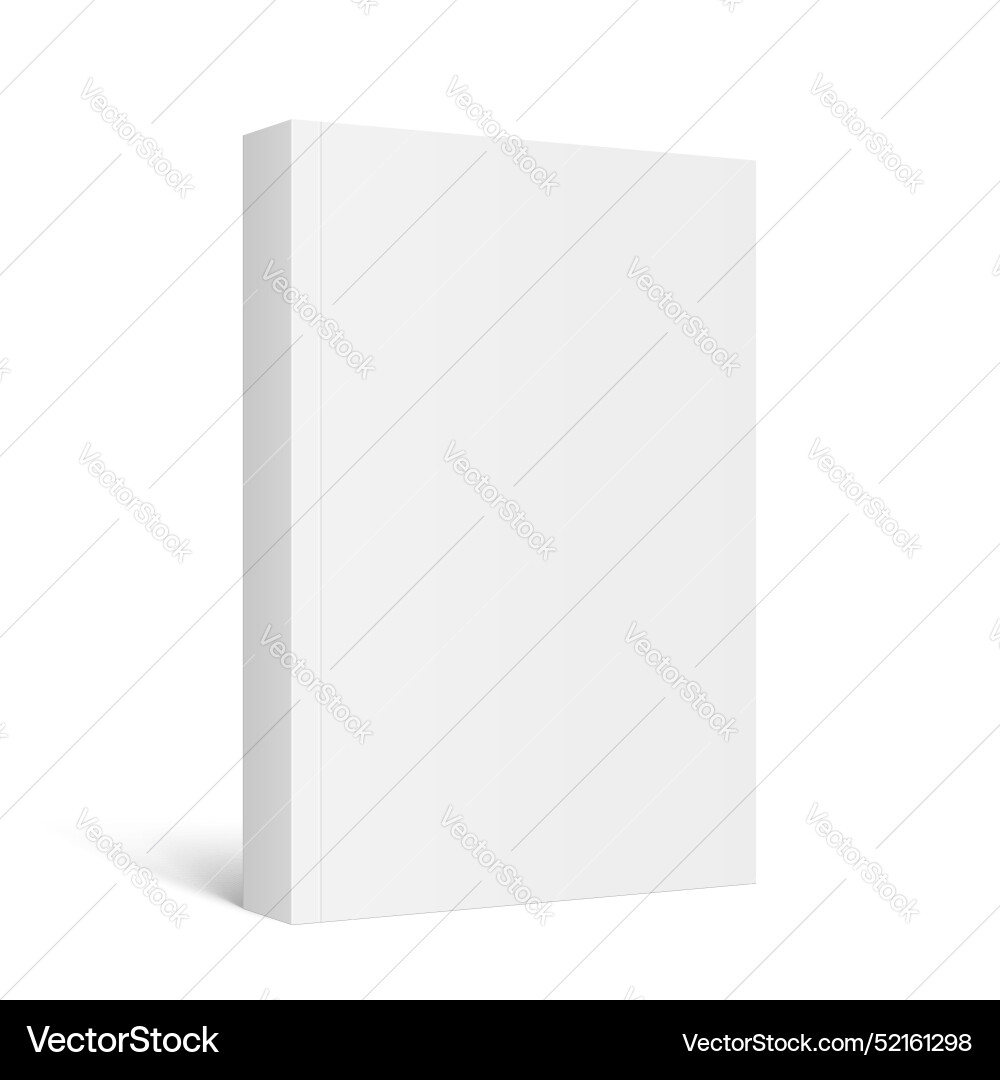 Mockup of standing paperback book with white Mockup of standing paperback book with white vector image