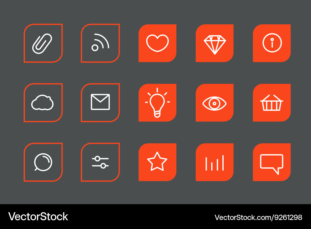 Modern web and mobile application pictograms vector image