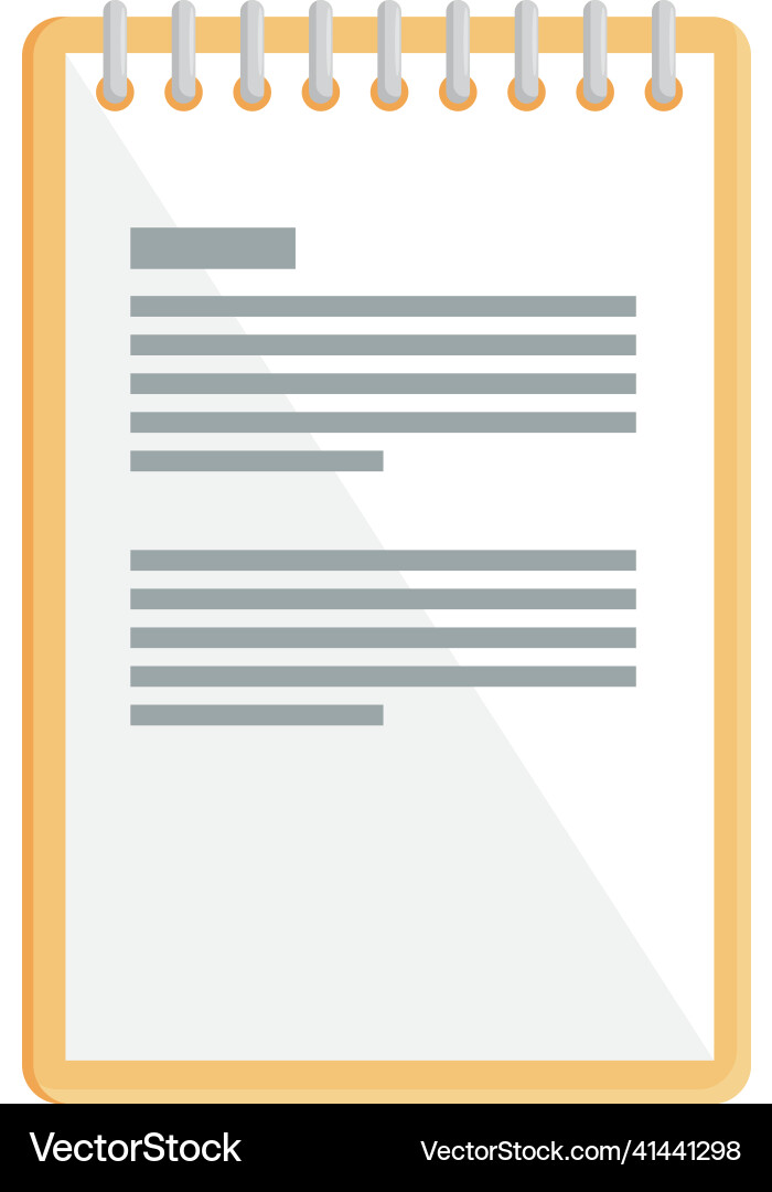Open notebook with sheet vector image