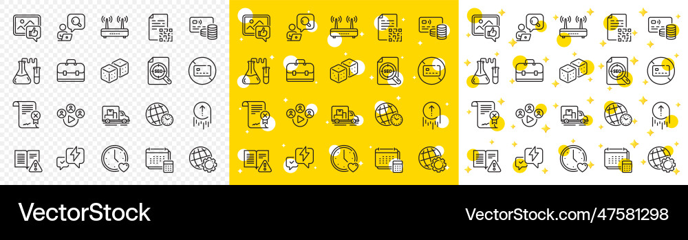 Outline wifi dice and inspect line icons for web Outline wifi dice and inspect line icons for web vector image