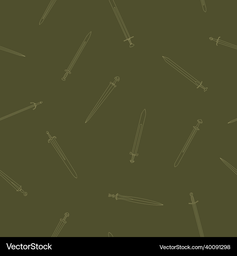 Seamless pattern with ancient swords Vector Image