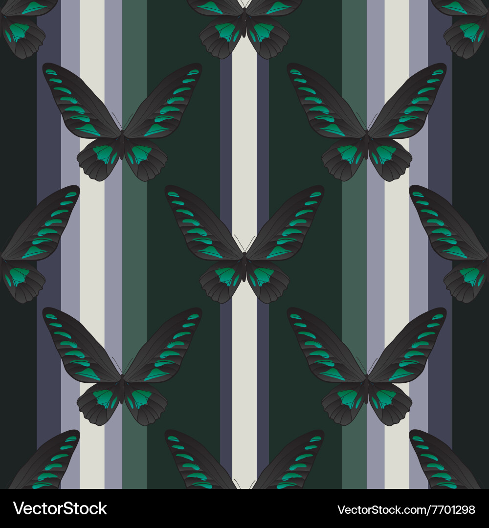 Seamless vertical retro pattern with butterfly vector image