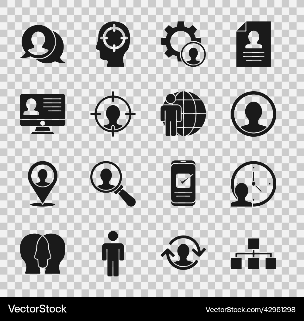 Set hierarchy organogram chart time management Set hierarchy organogram chart time management vector image