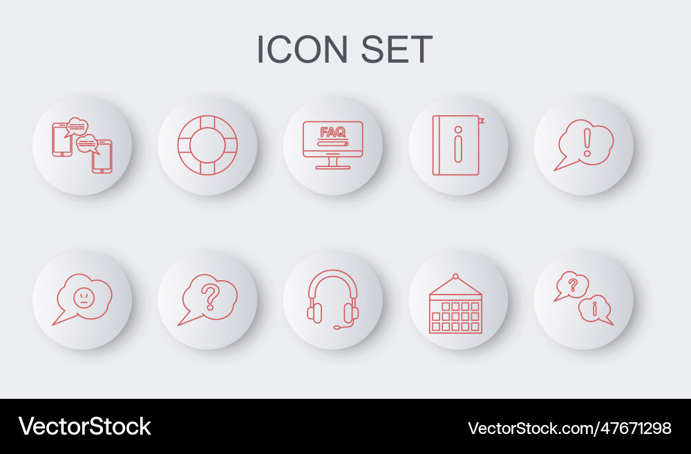 Set line question and exclamation speech bubble Set line question and exclamation speech bubble vector image