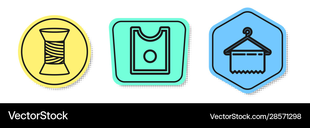 Set line sewing thread on spool pattern Vector Image