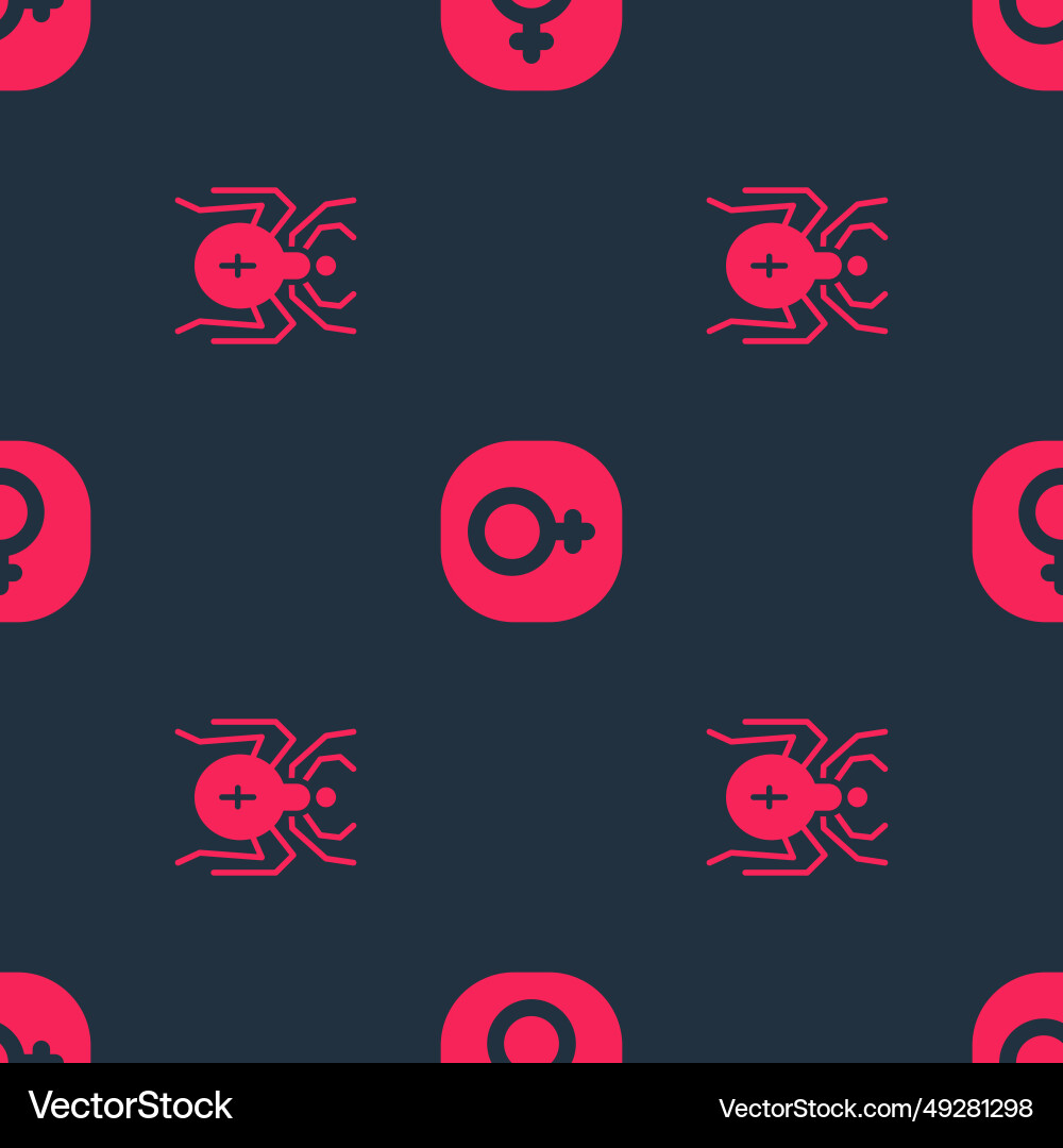Set spider and venus on seamless pattern Set spider and venus on seamless pattern vector image