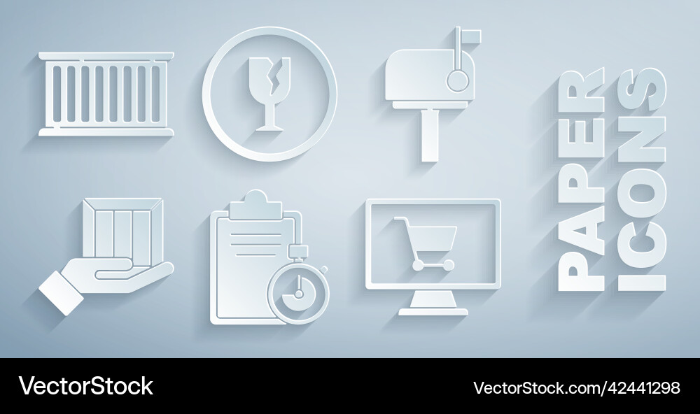 Set verification of delivery list clipboard mail Set verification of delivery list clipboard mail Vector Image