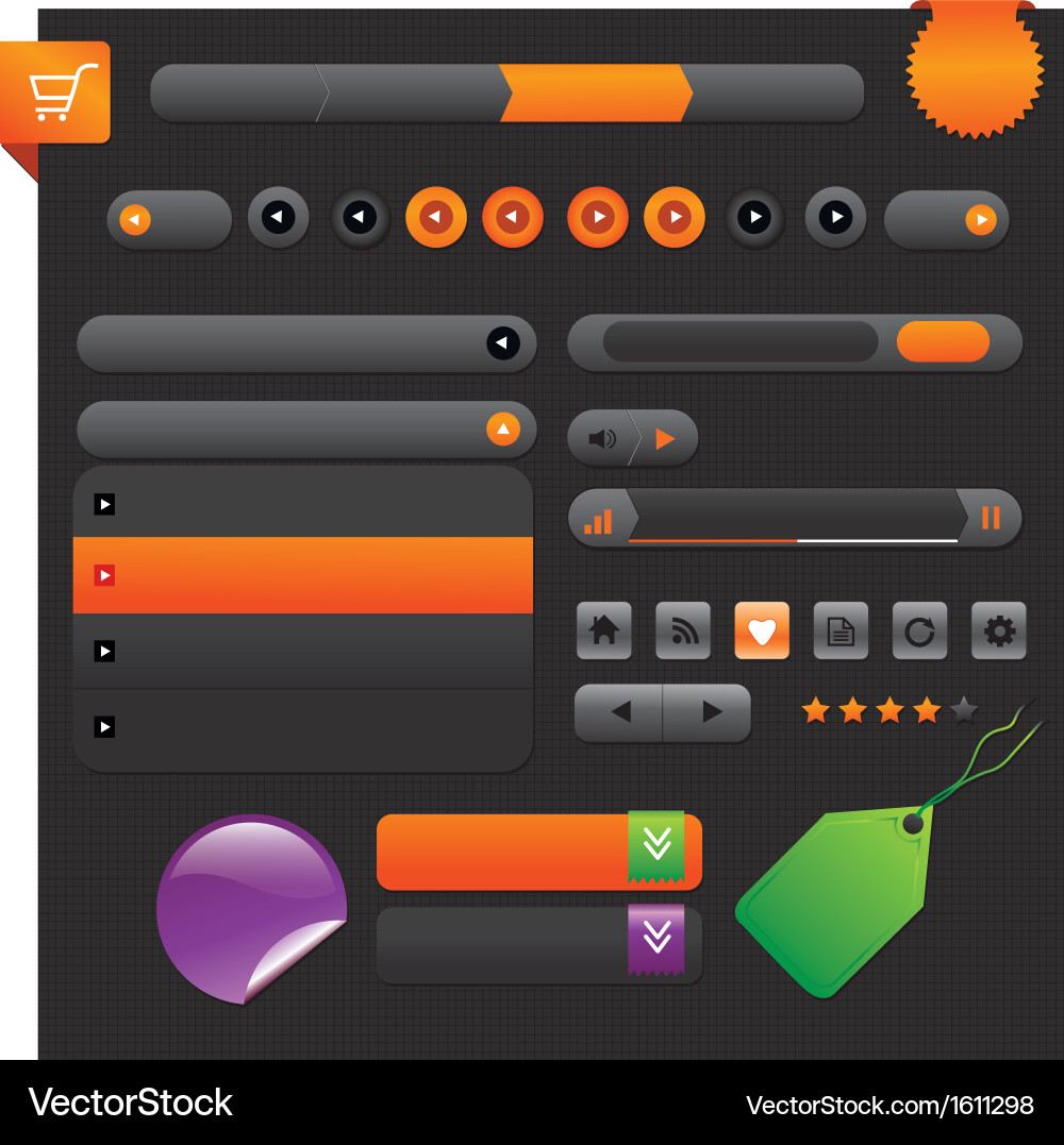 Shiny web buttons Vector Image