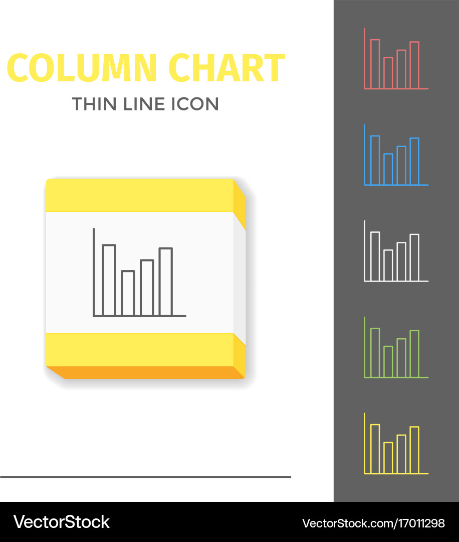 Simple line stroked chart or graph icon vector image