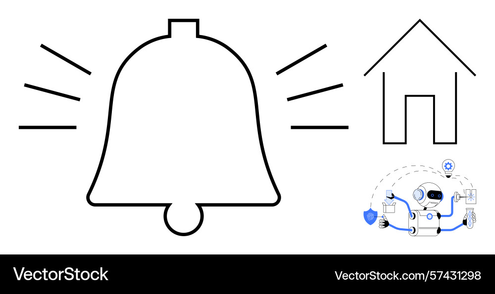 Smart home automation with alarm system and ai Smart home automation with alarm system and ai vector image