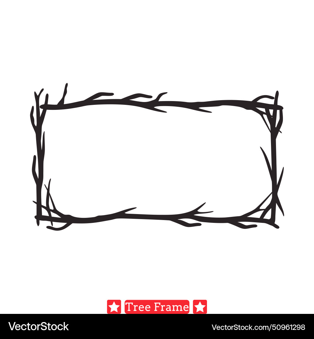 Sylvan shadows delicate tree frame set vector image