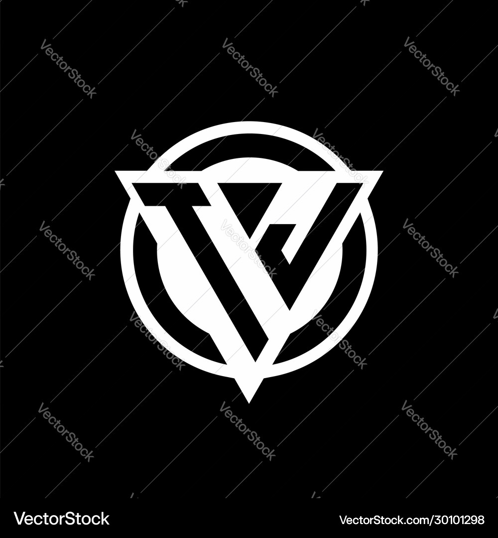 Tj logo with negative space triangle shape – Royalty-Free Vector ...