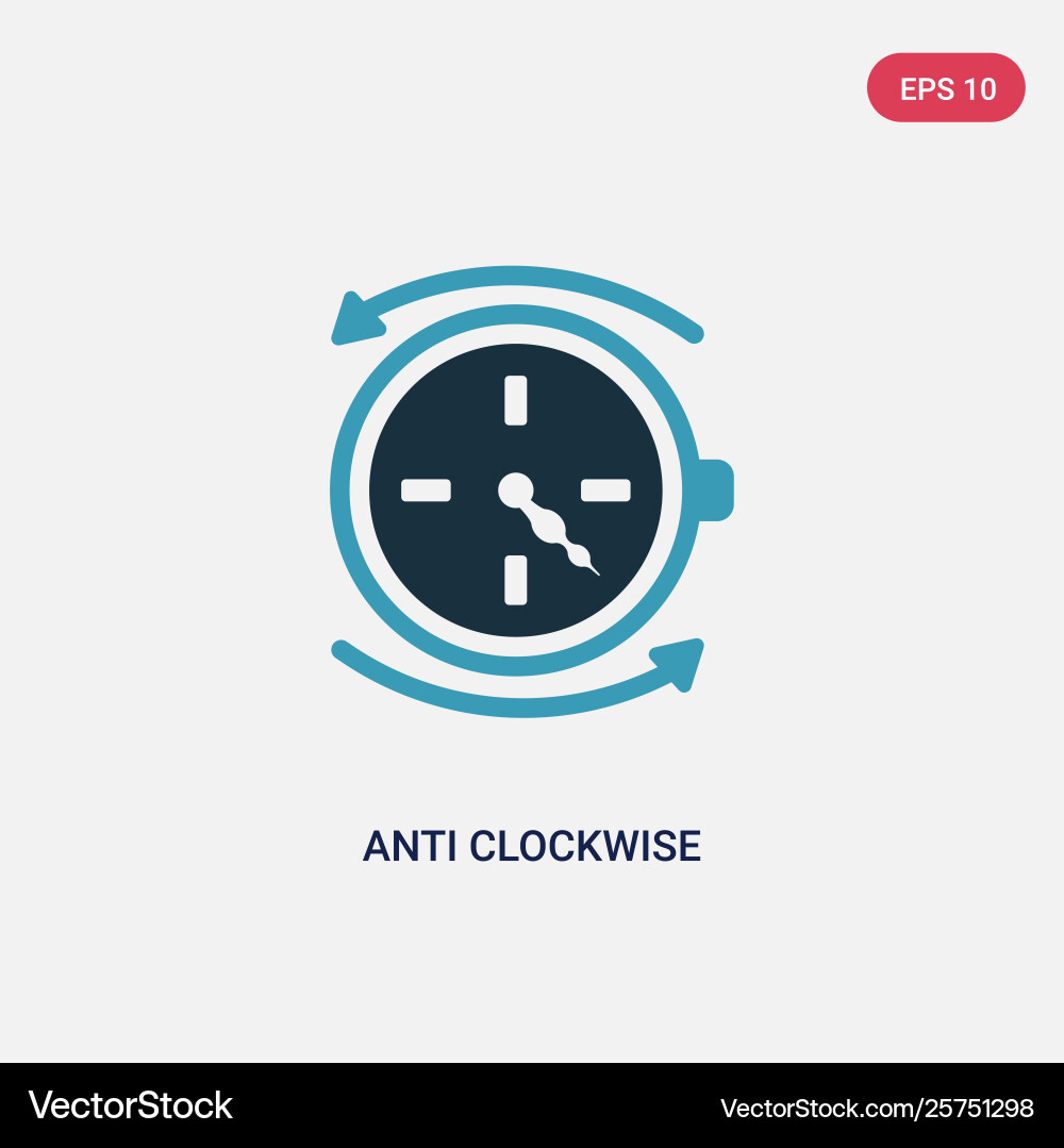 Two color anti clockwise icon from user interface Vector Image