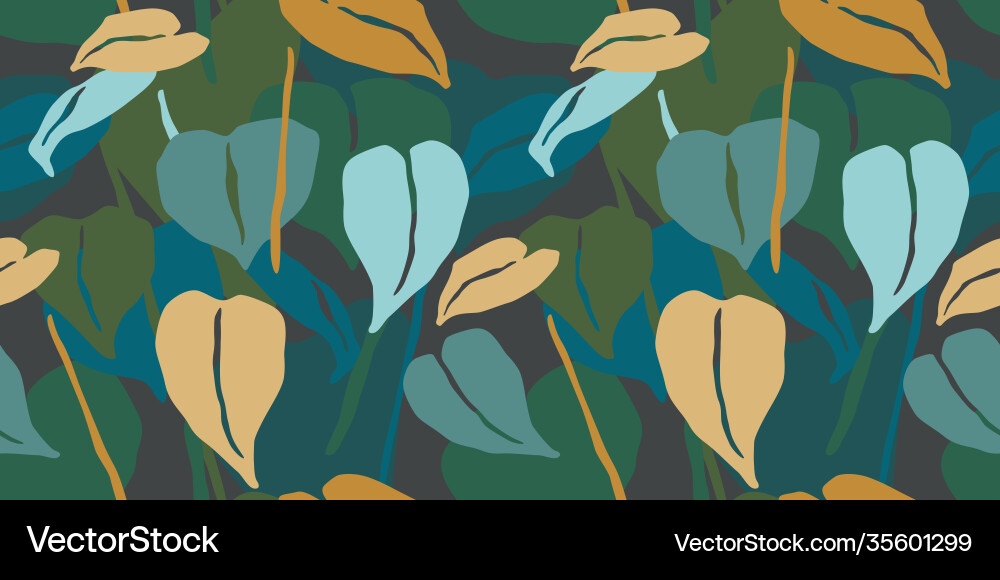 Artistic seamless pattern with abstract leaves Artistic seamless pattern with abstract leaves vector image
