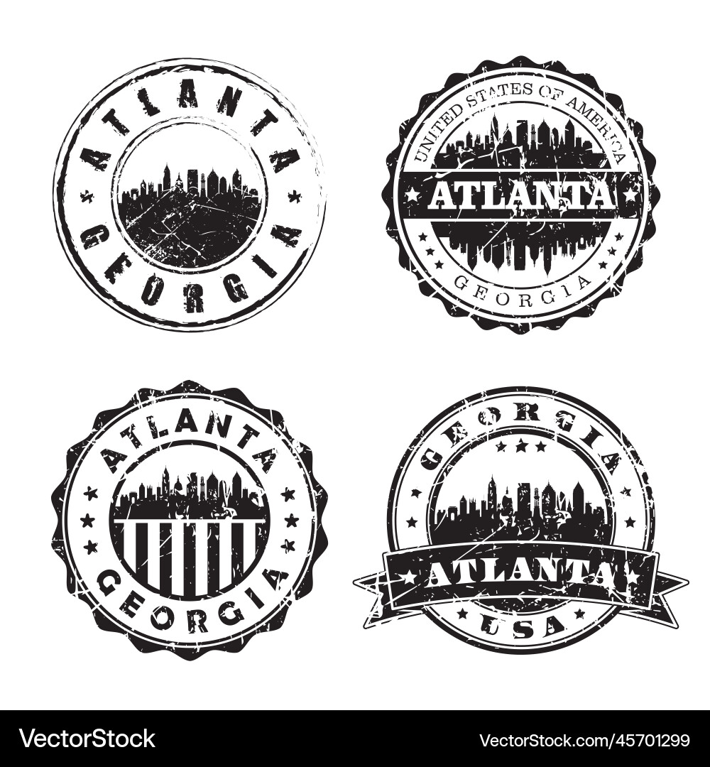Atlanta georgia stamp skyline postmark silhouette Atlanta georgia stamp skyline postmark silhouette vector image