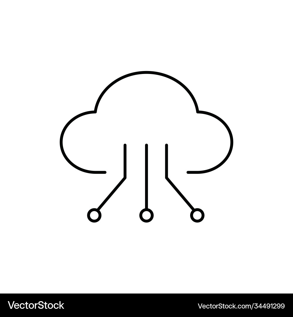 Cloud computing technology single isolated icon vector image