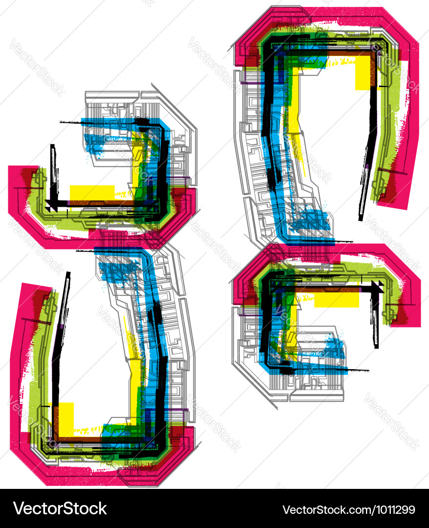 Complex Typography Patterns vector image