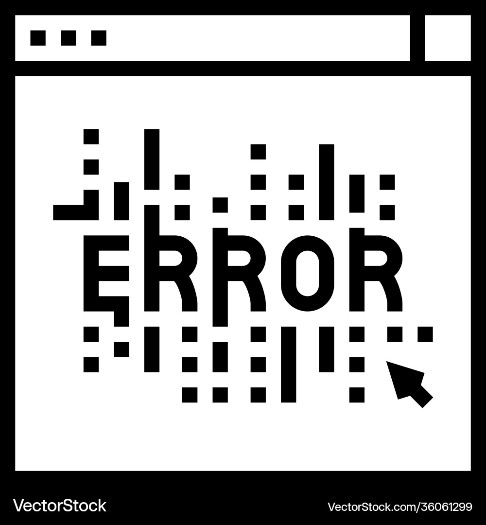 Computer error line icon Computer error line icon vector image