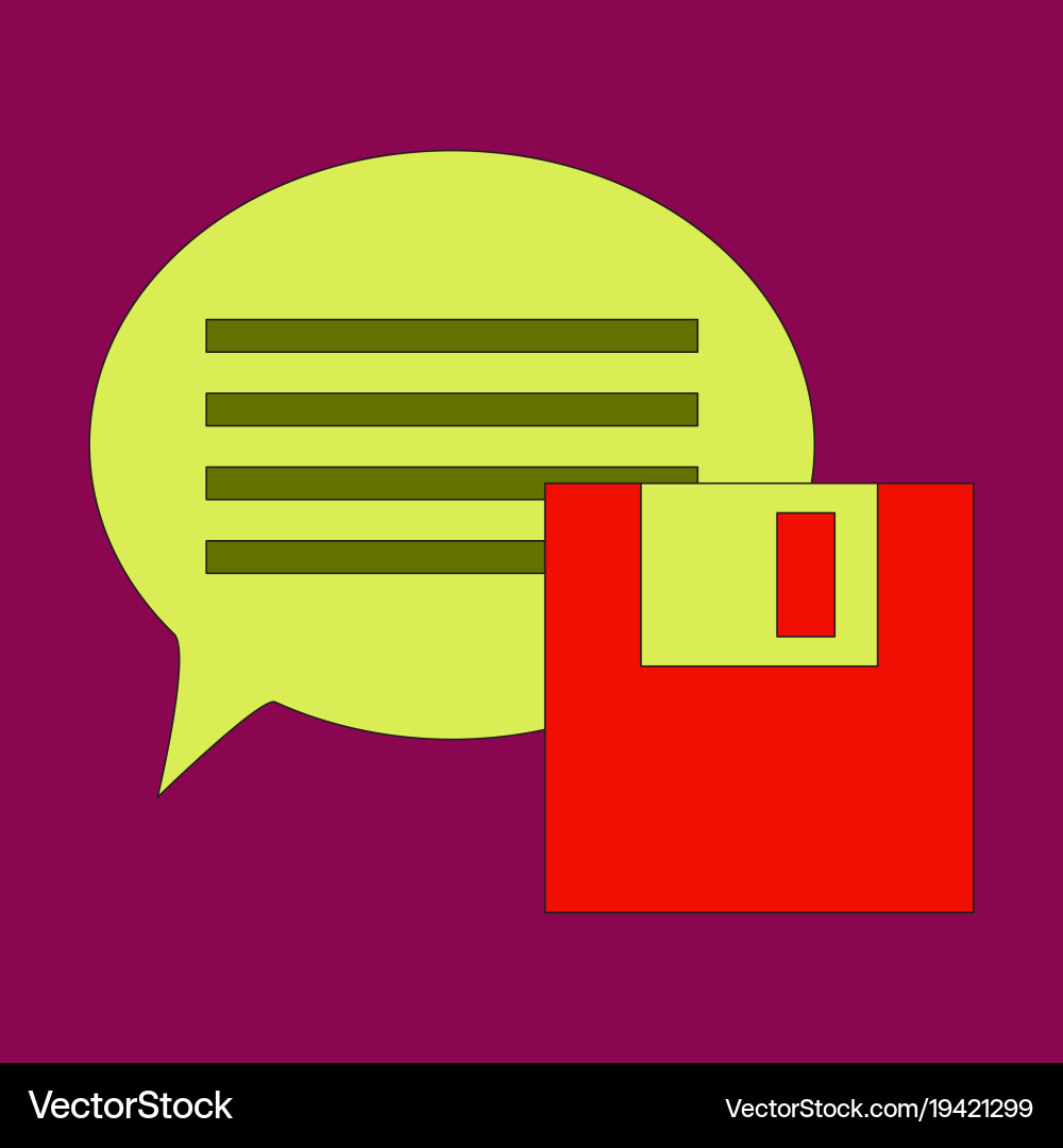 Flat text message icon speech bubble symbol vector image