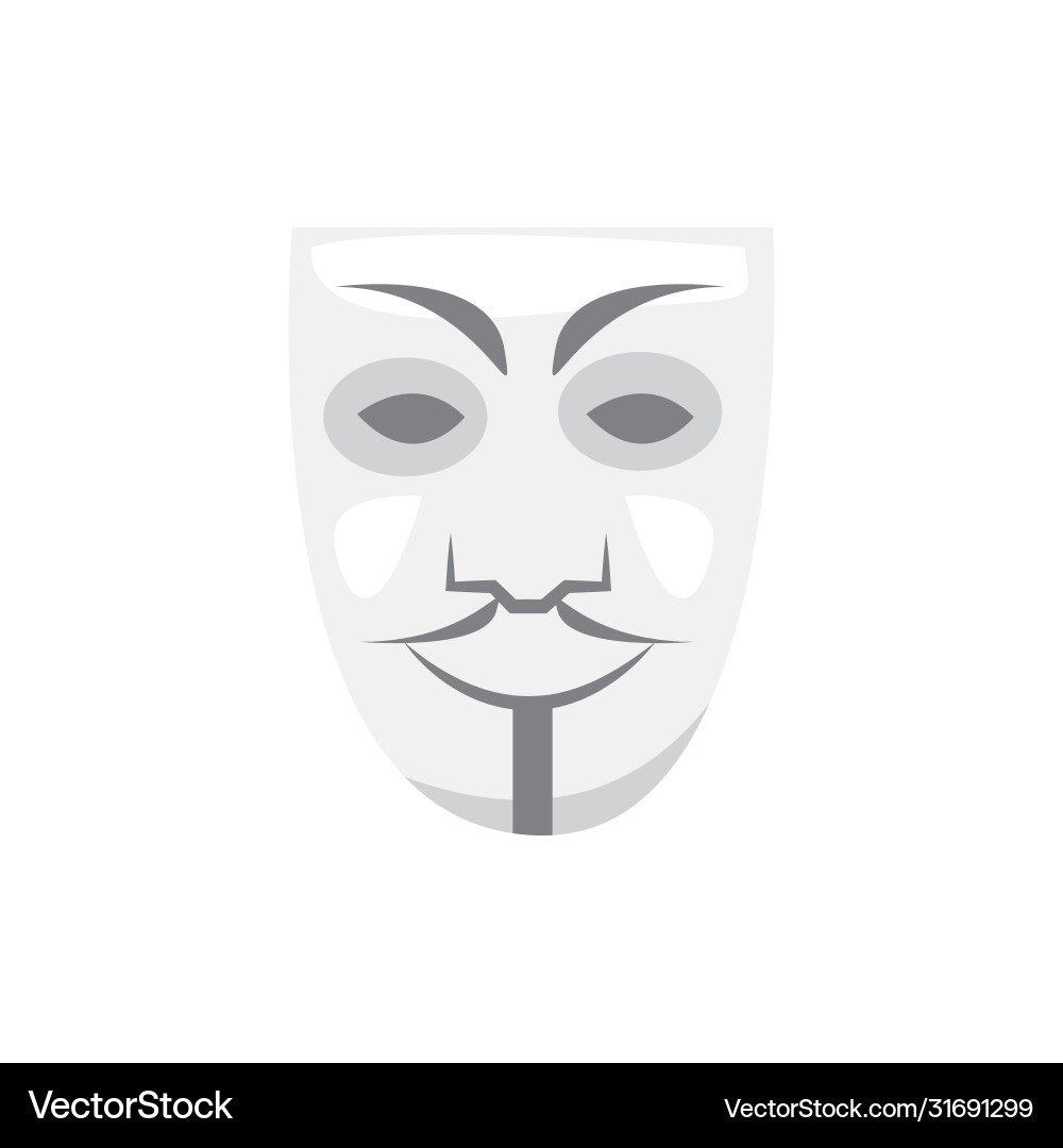 Hacker mask design isolated on white background Hacker mask design isolated on white background vector image