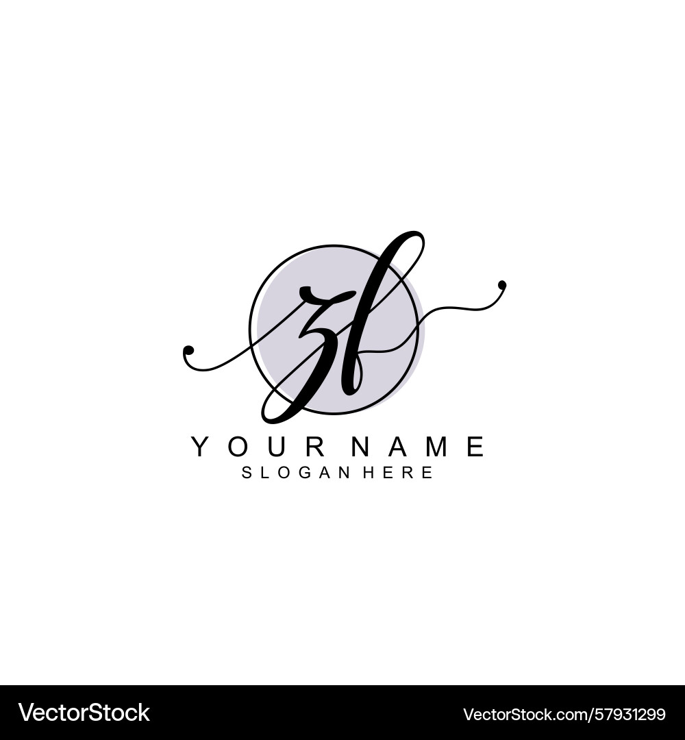 Handwriting logo concepts with initial zf Vector Image