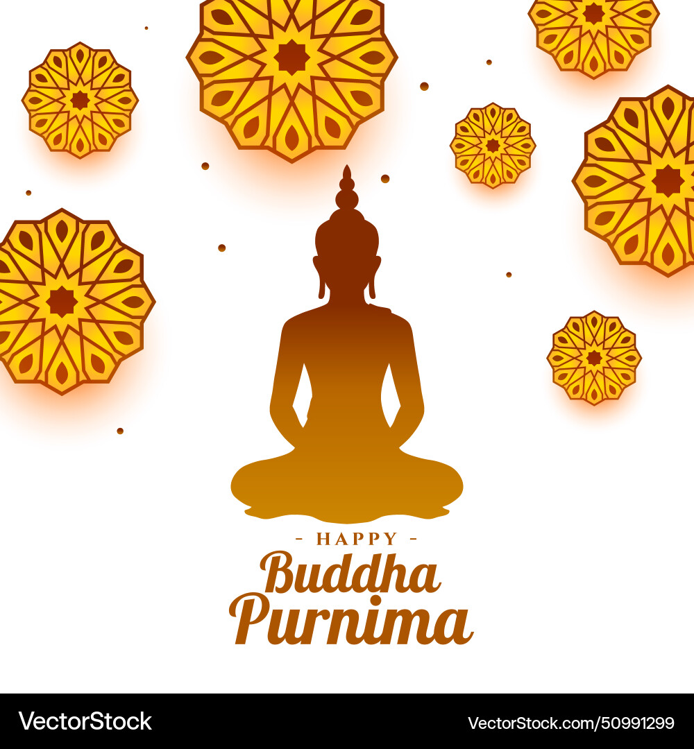 Happy buddha or guru purnima festive card Vector Image