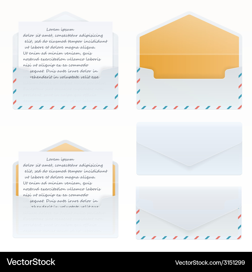 Mail open and closed set Vector Image